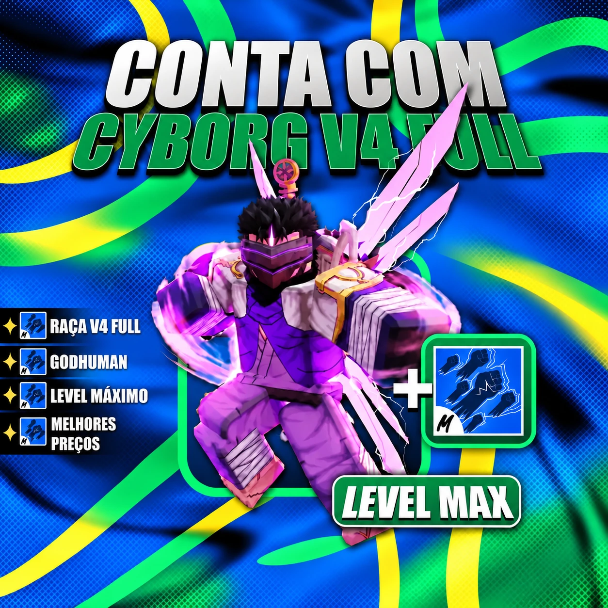 『 🧬 』 CYBORG V4 FULL + GODHUMAN + LEVEL MÁX