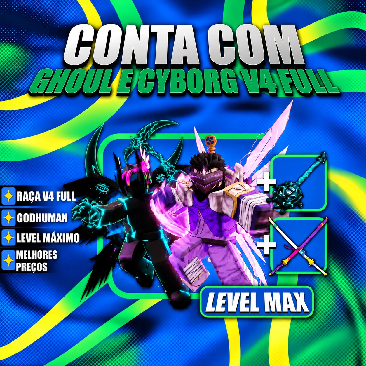 『 🧬 』 GHOUL E CYBORG V4 FULL + GODHUMAN + LEVEL MÁX